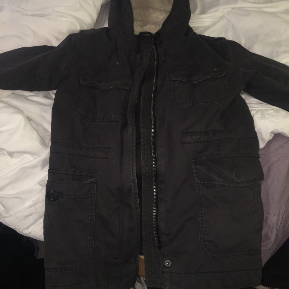charcoal jacket